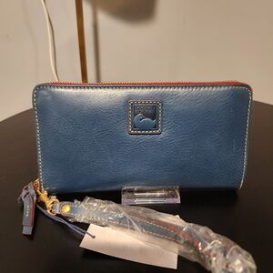 Dooney & Bourke Blue Leather Wallet/Wristlet